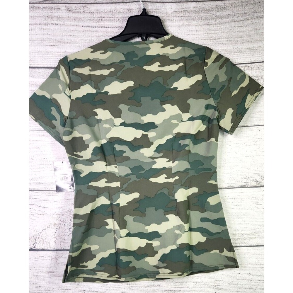 Dickies EDS Women Scrubs Top V-Neck DK853, Small S Ditsy Bloom Camo NWT - Picture 2 of 13